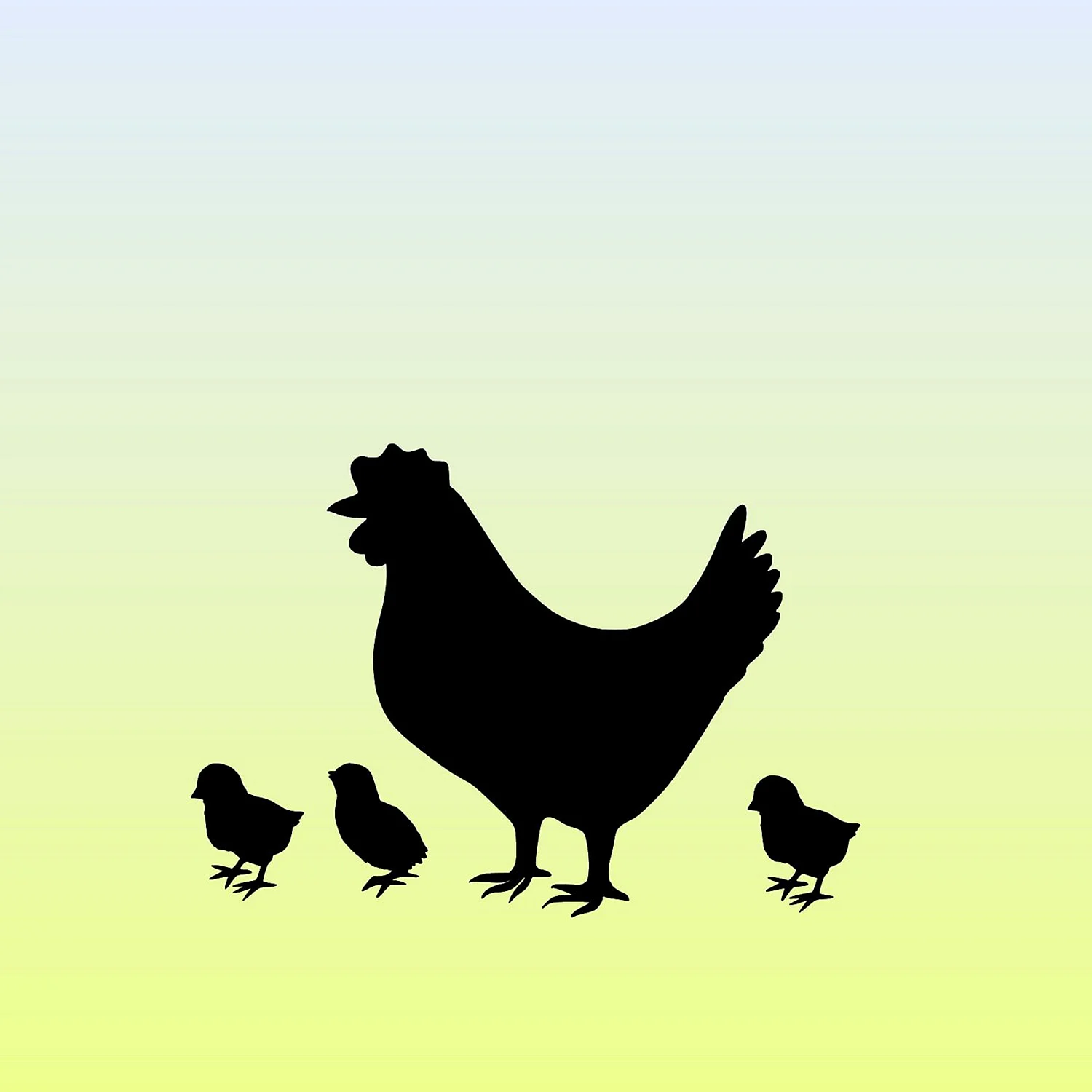 Курица с цыплятами вектор