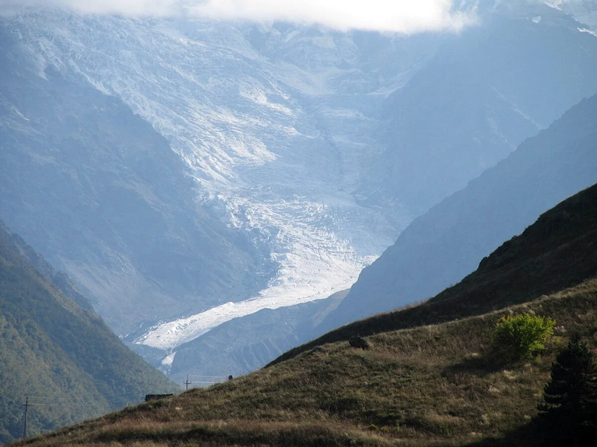 Ледник колка Кармадонское ущелье