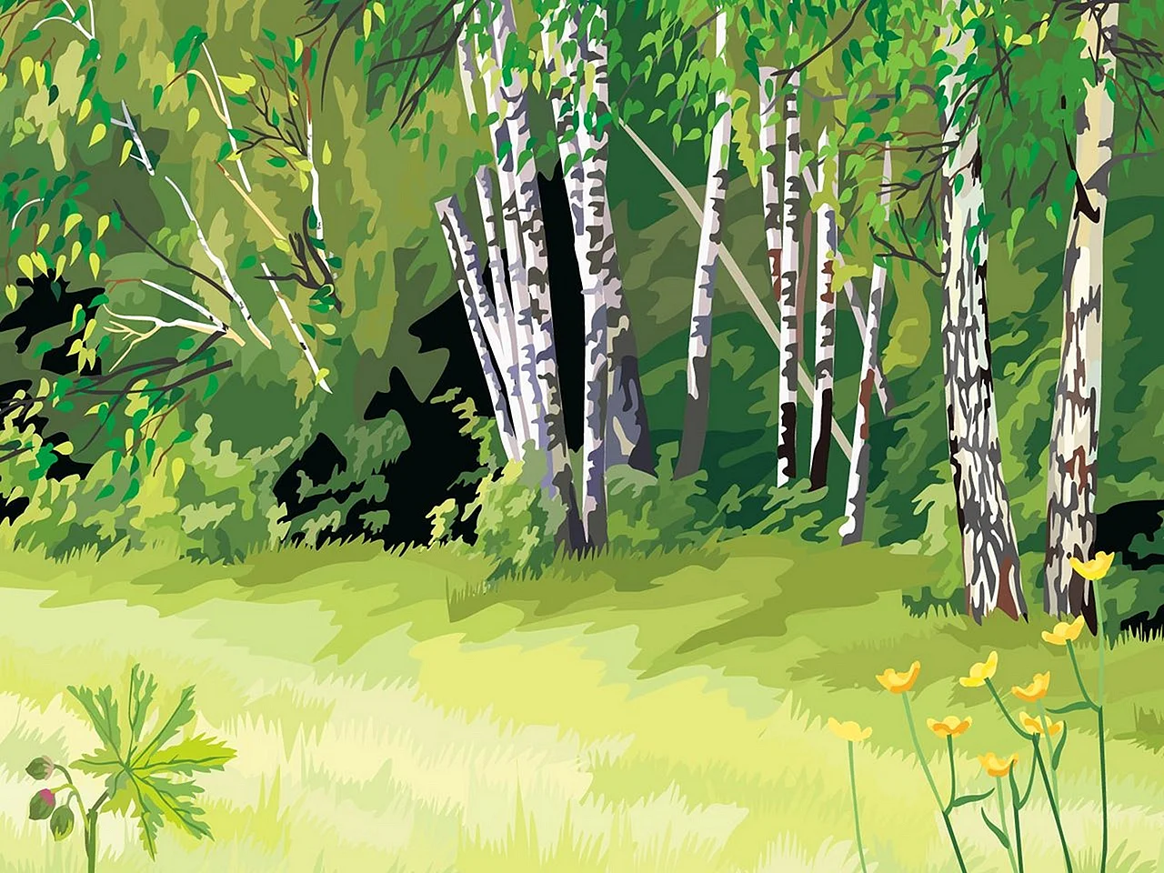 Лес рисунок
