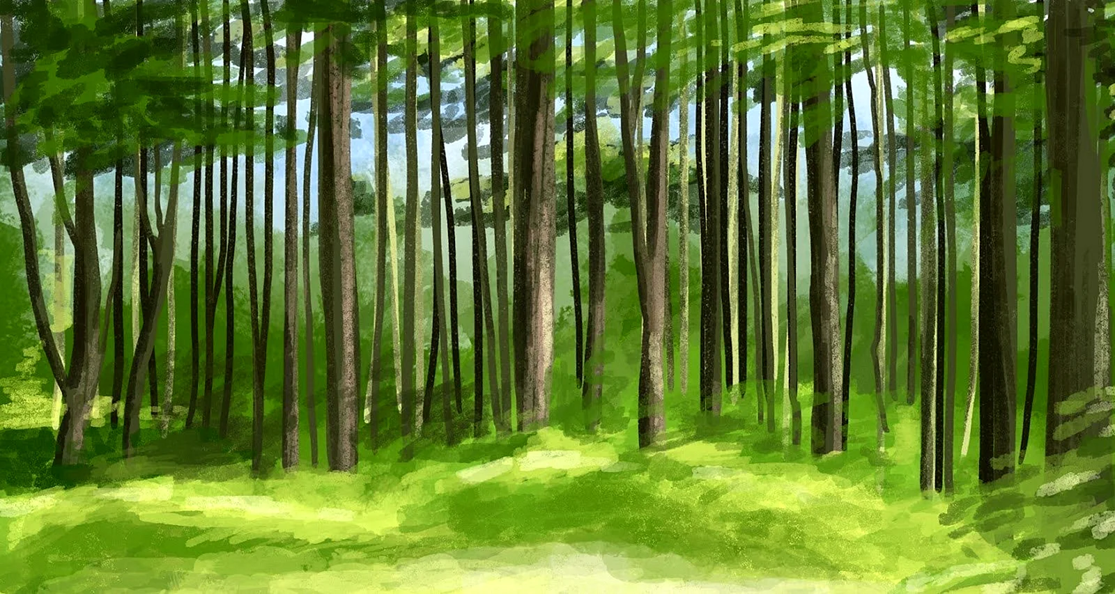 Лес рисунок