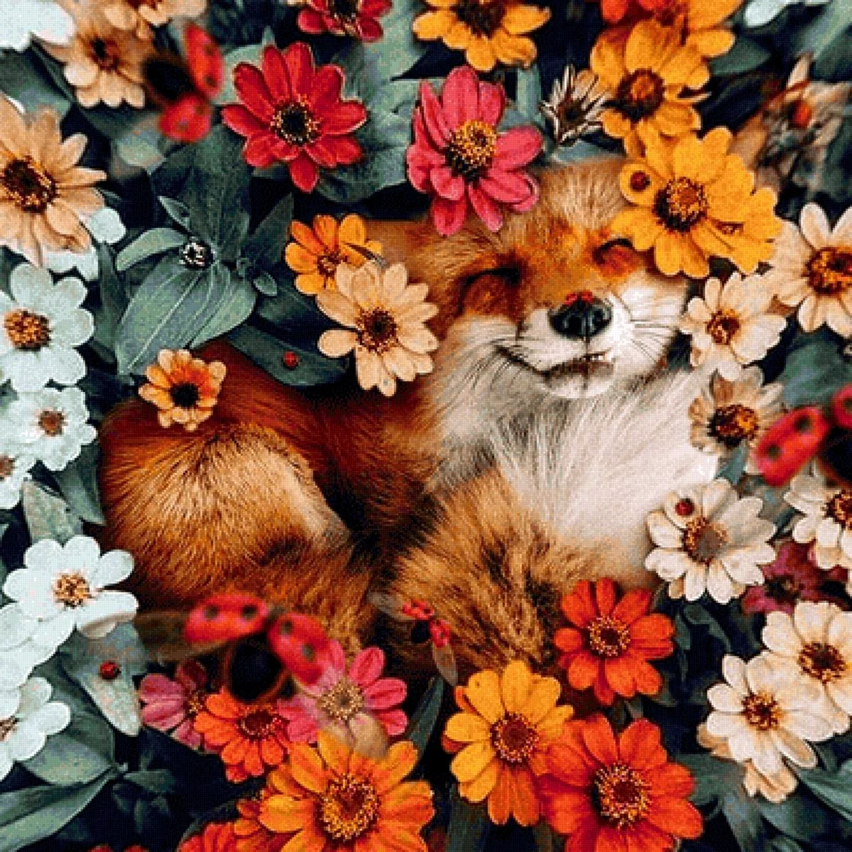 Лисица в цветах