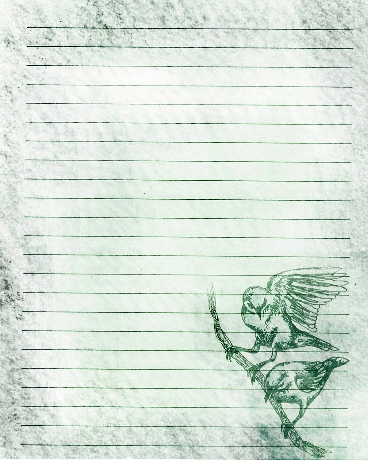 Лист с рисунком для письма