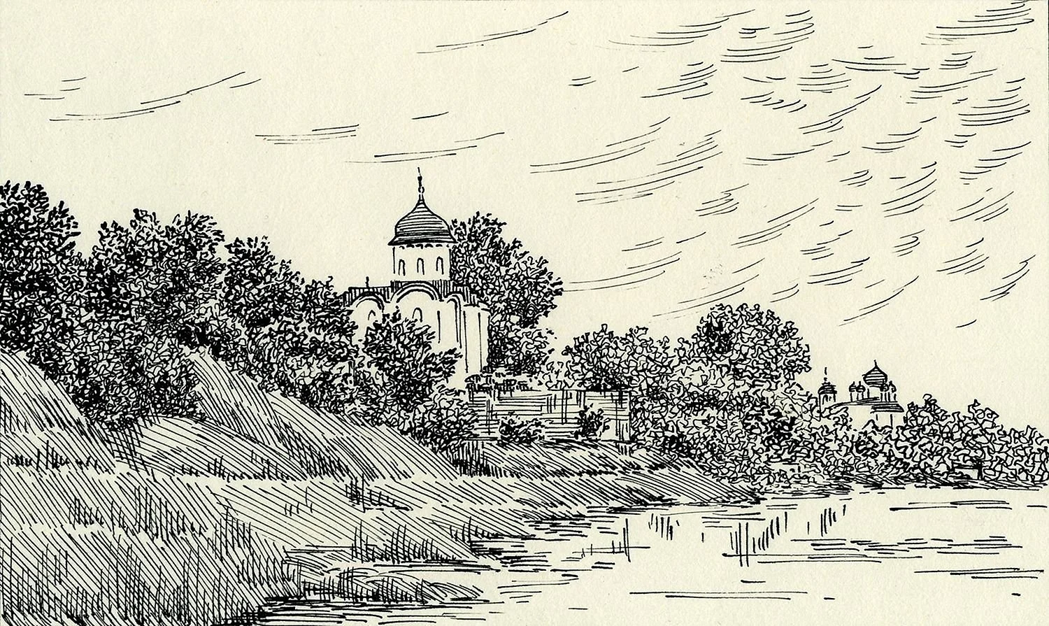 Литография рисунка Иванова Снетогорский монастырь 1837