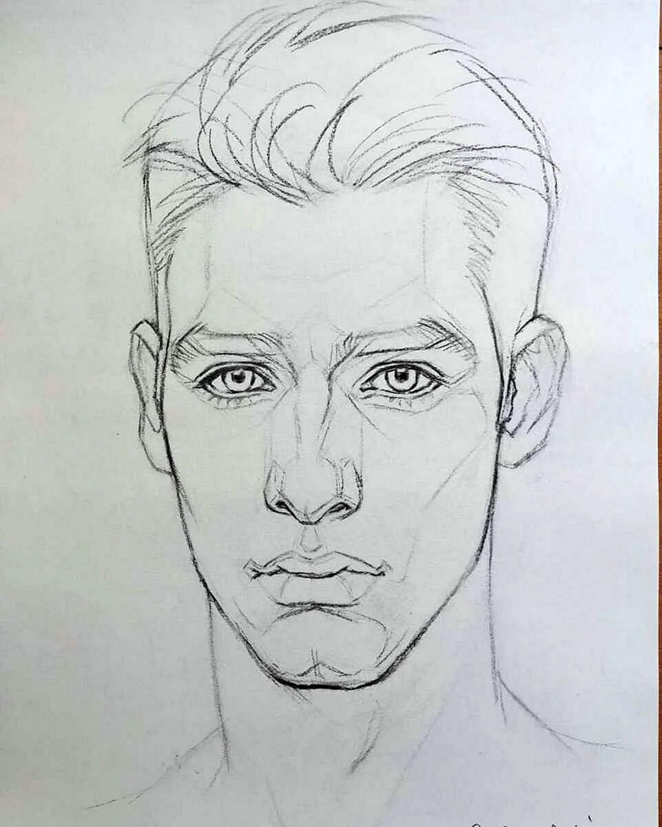 Лицо человека карандашом
