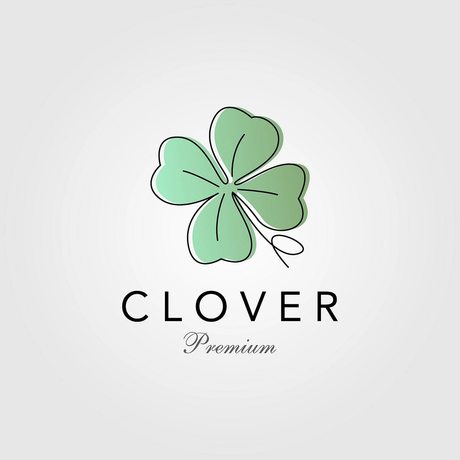 Логотип Клевер четырехлистный