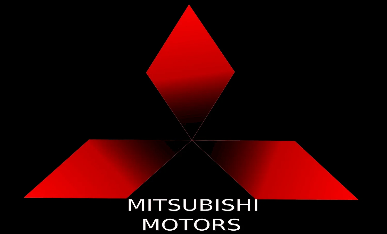 Логотип Мицубиси на черном фоне