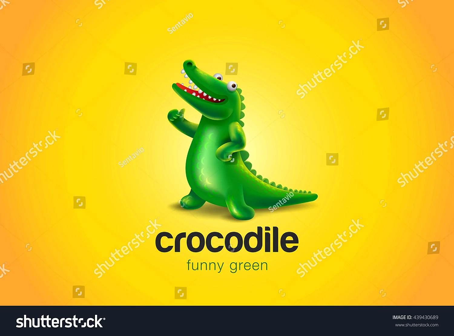 Логотип с веселым крокодил