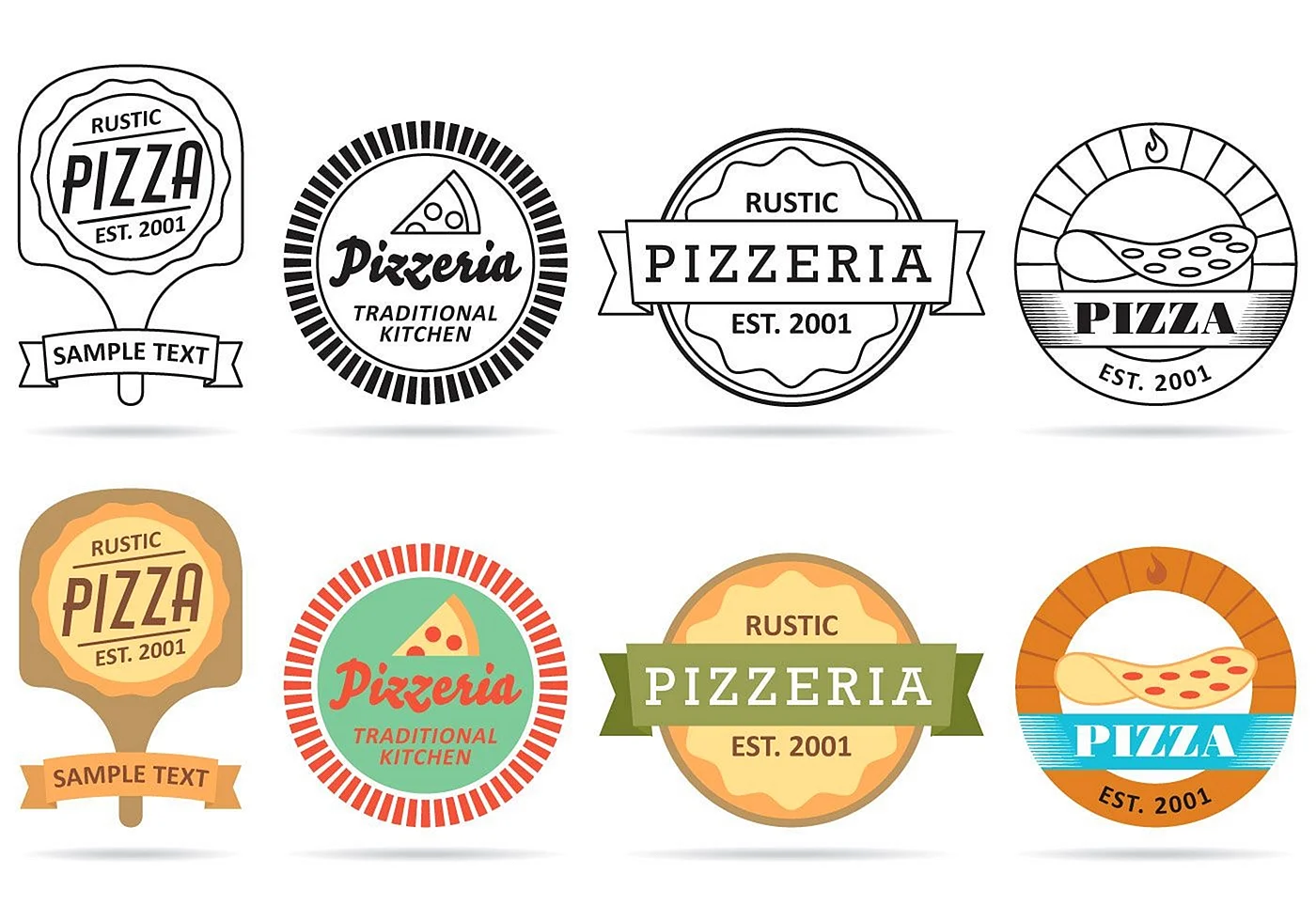 Логотипы известных пиццерий