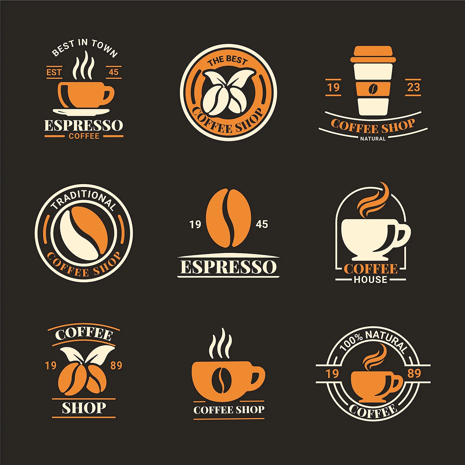 Логотипы кофеен