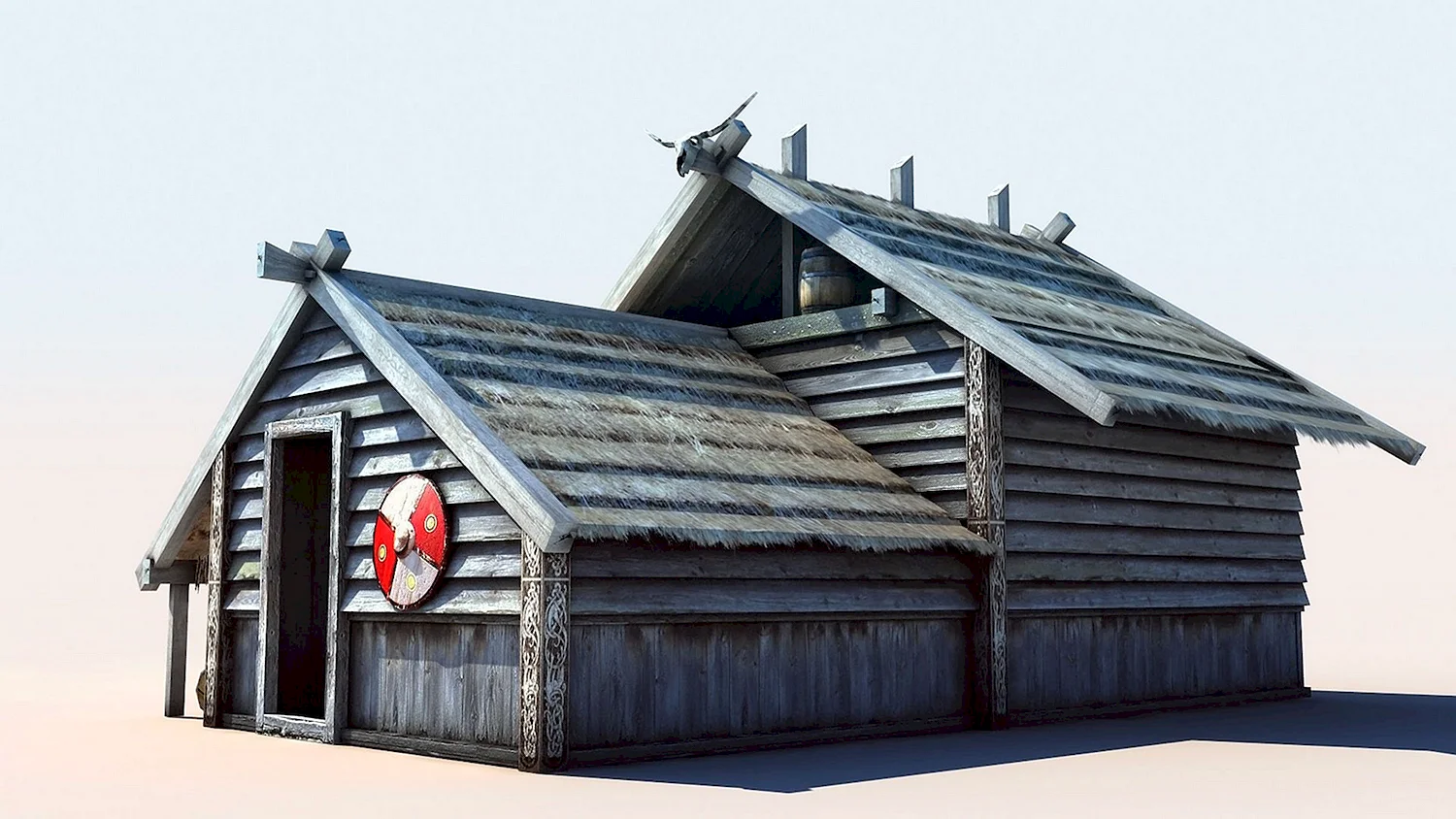 Лоу Поли дом викингов