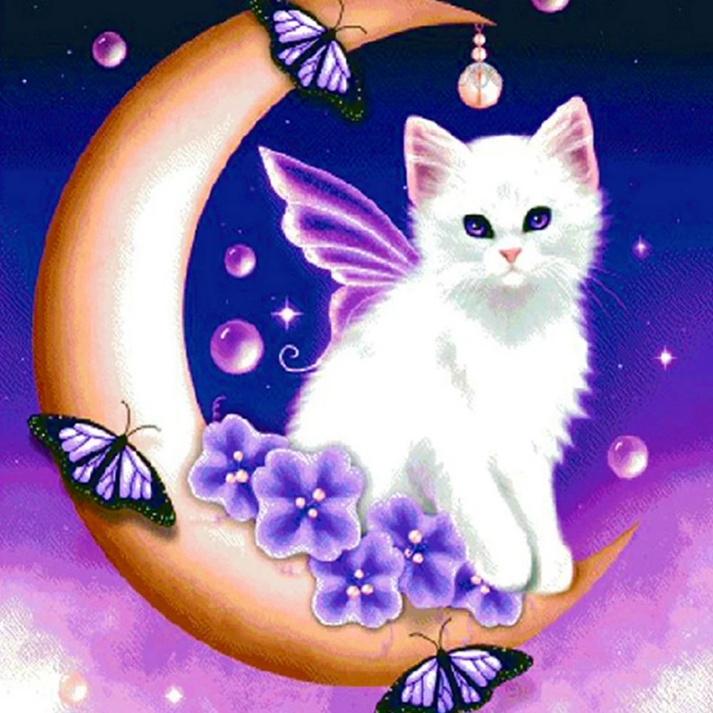 Лунный кот алмазная мозаика диамонд