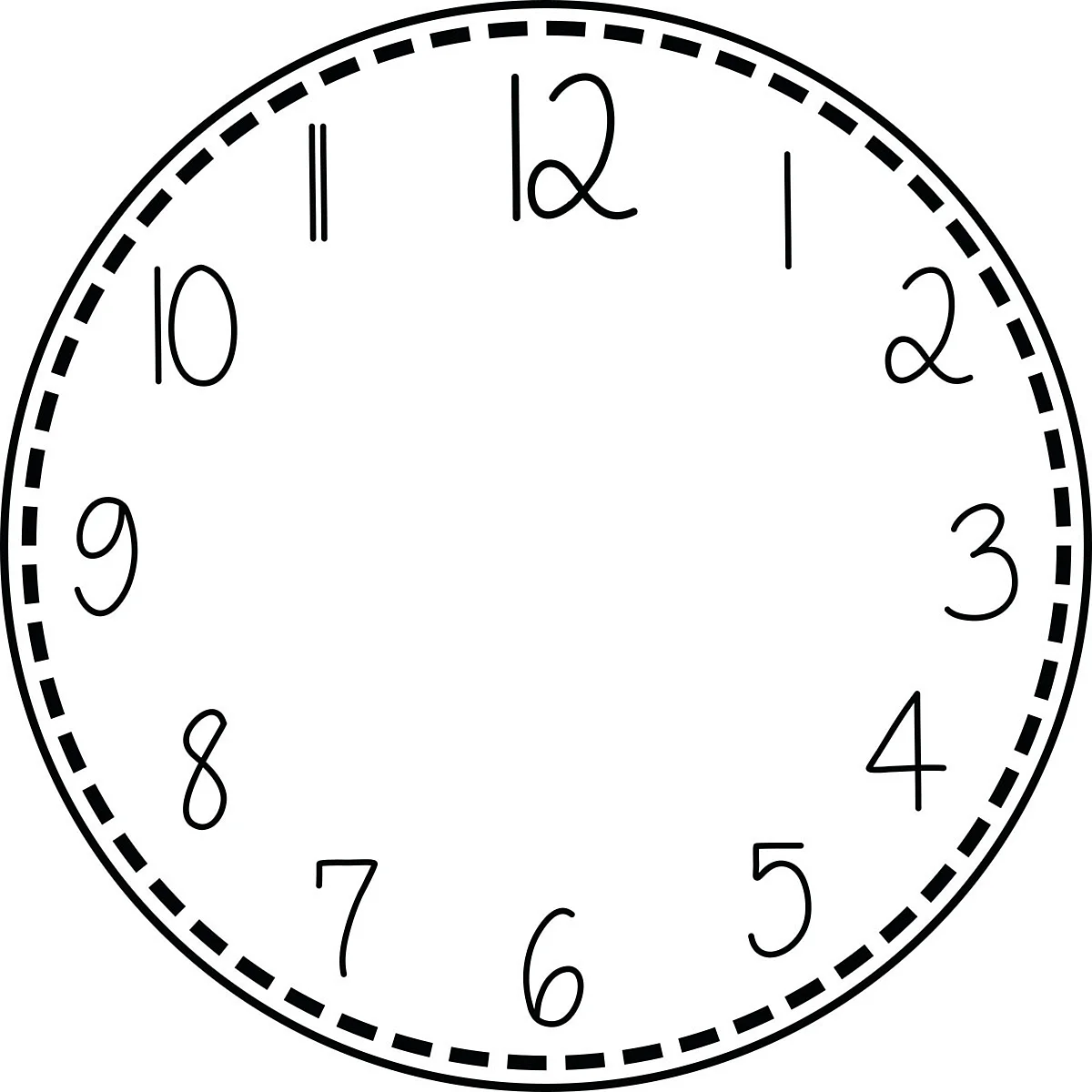 Макет часов для печати