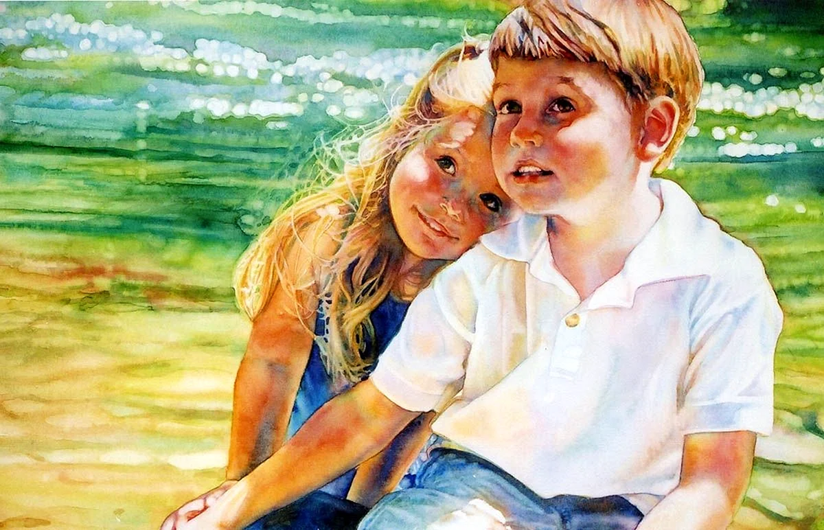 Мальчик и девочка живопись