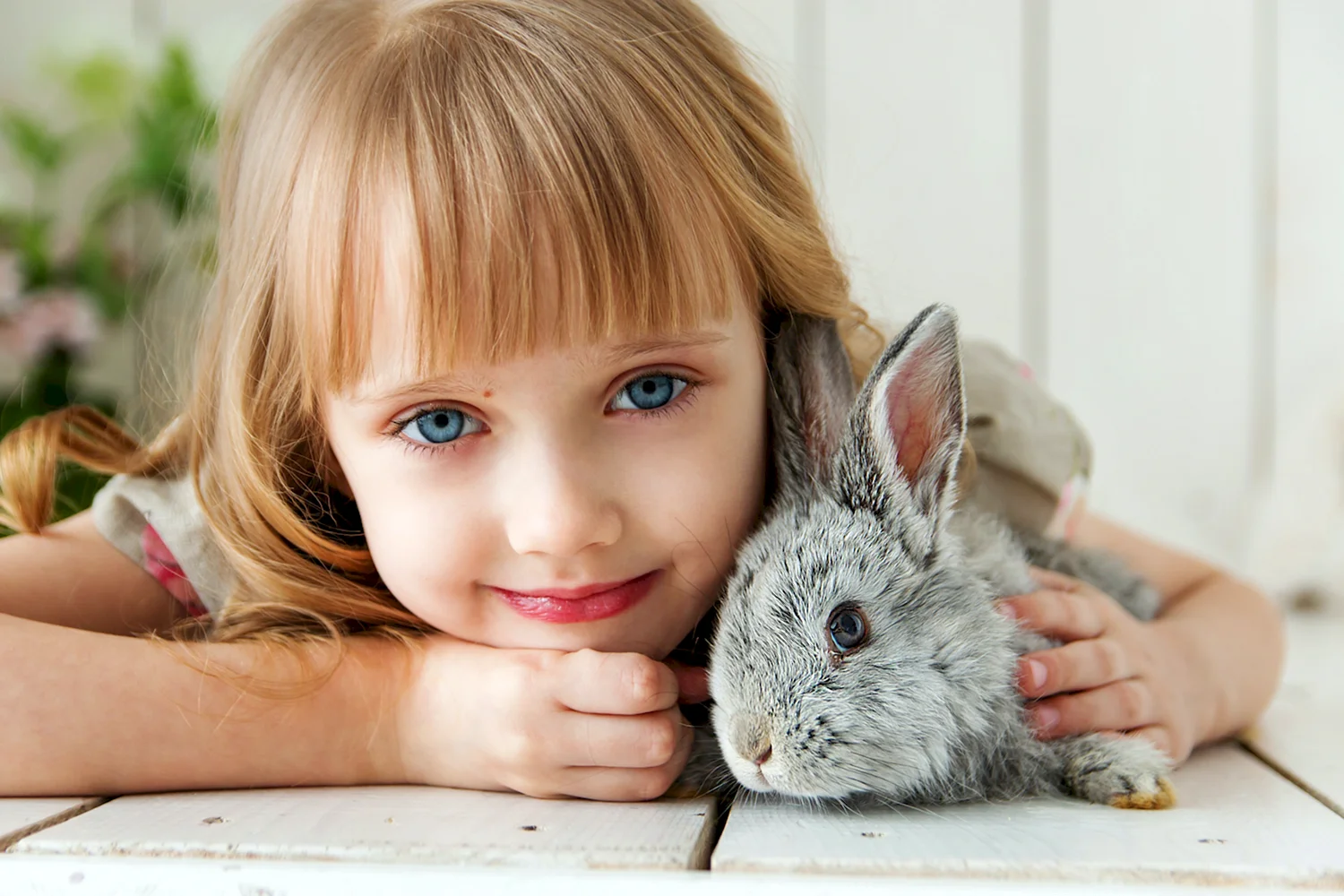 Маленькая девочка с кроликом
