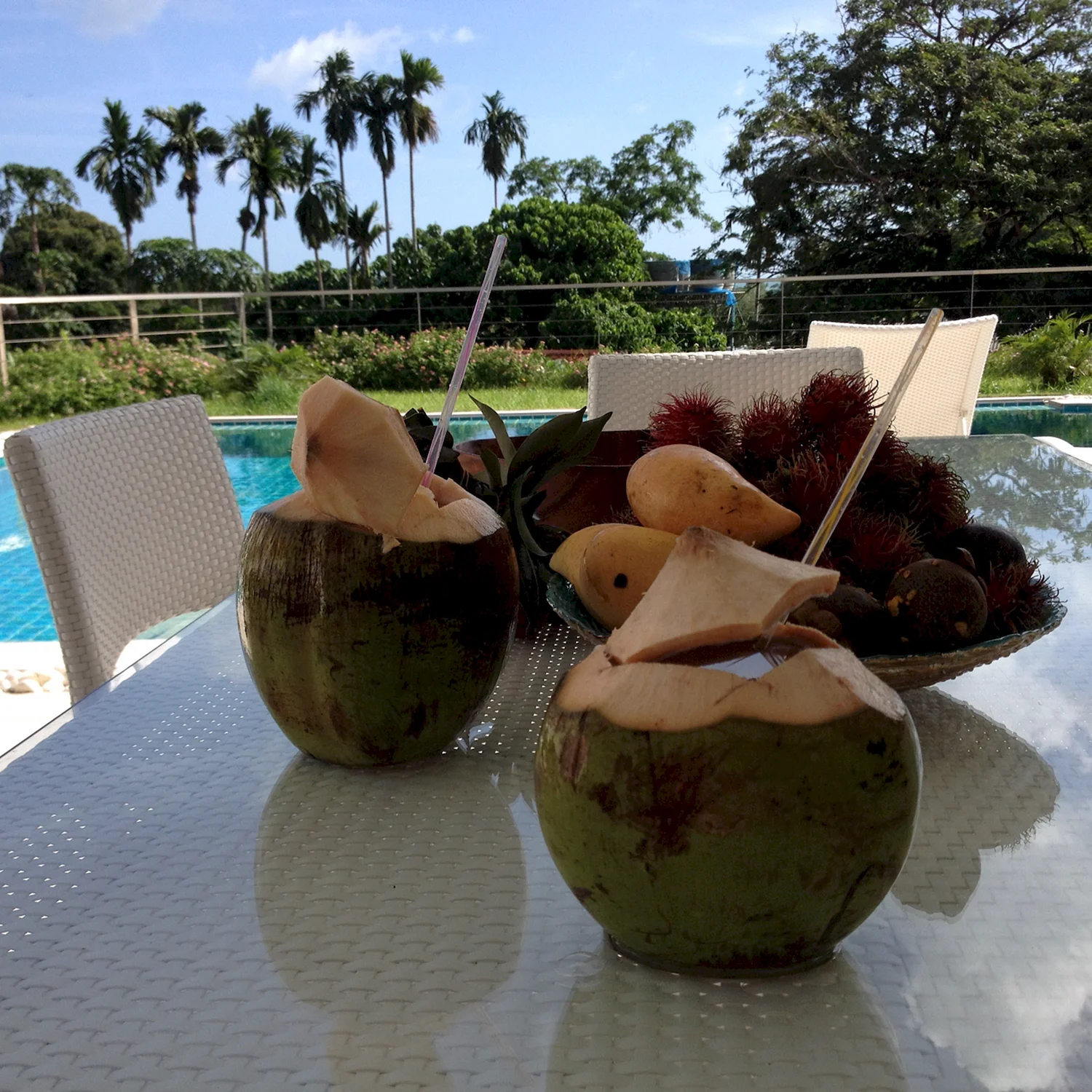 Манго в кокосе тропики