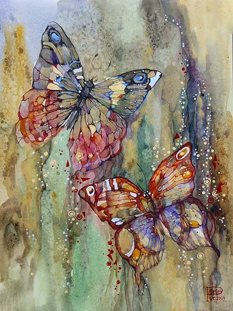 Марина Подгаевская живопись бабочка