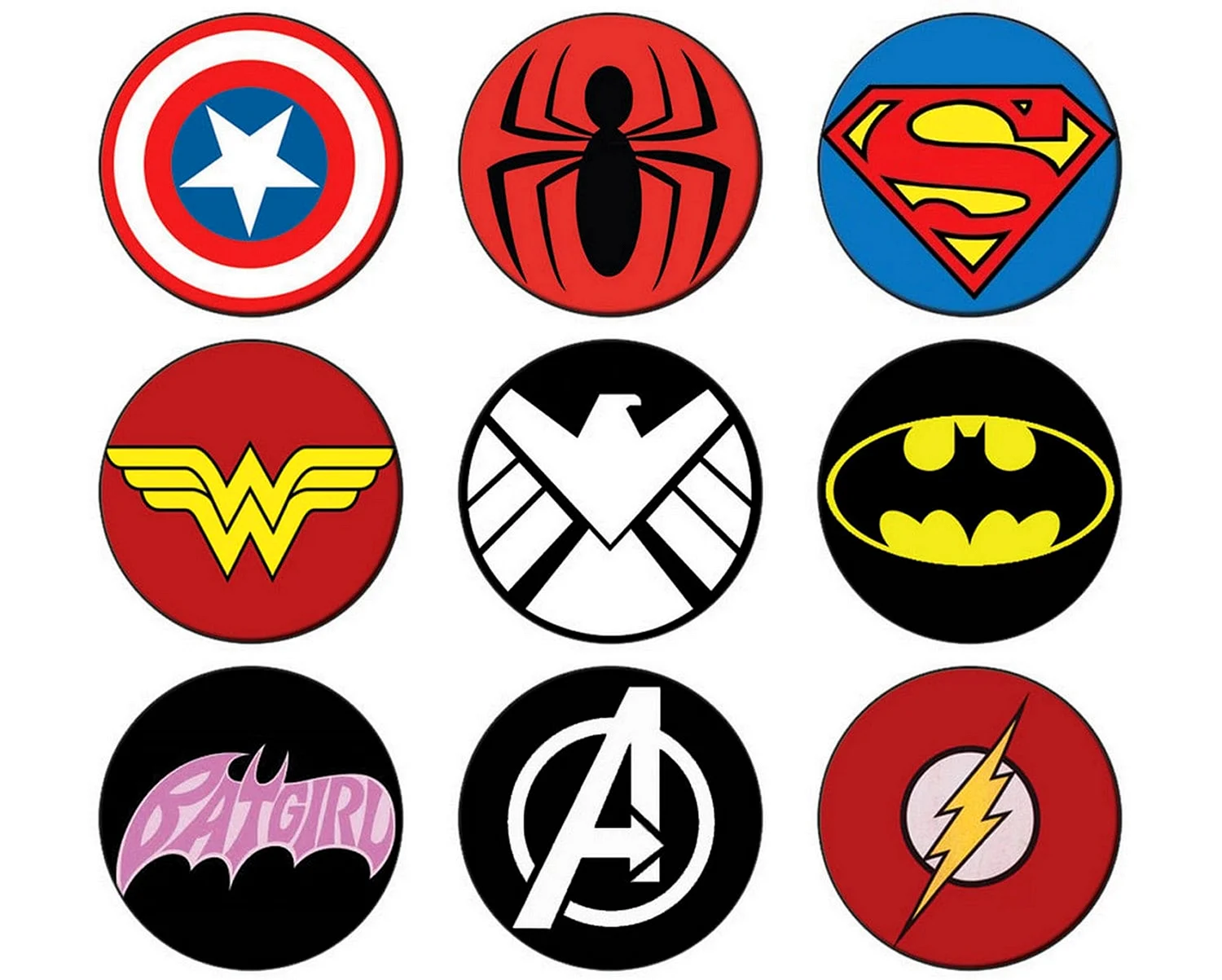 Marvel значки героев