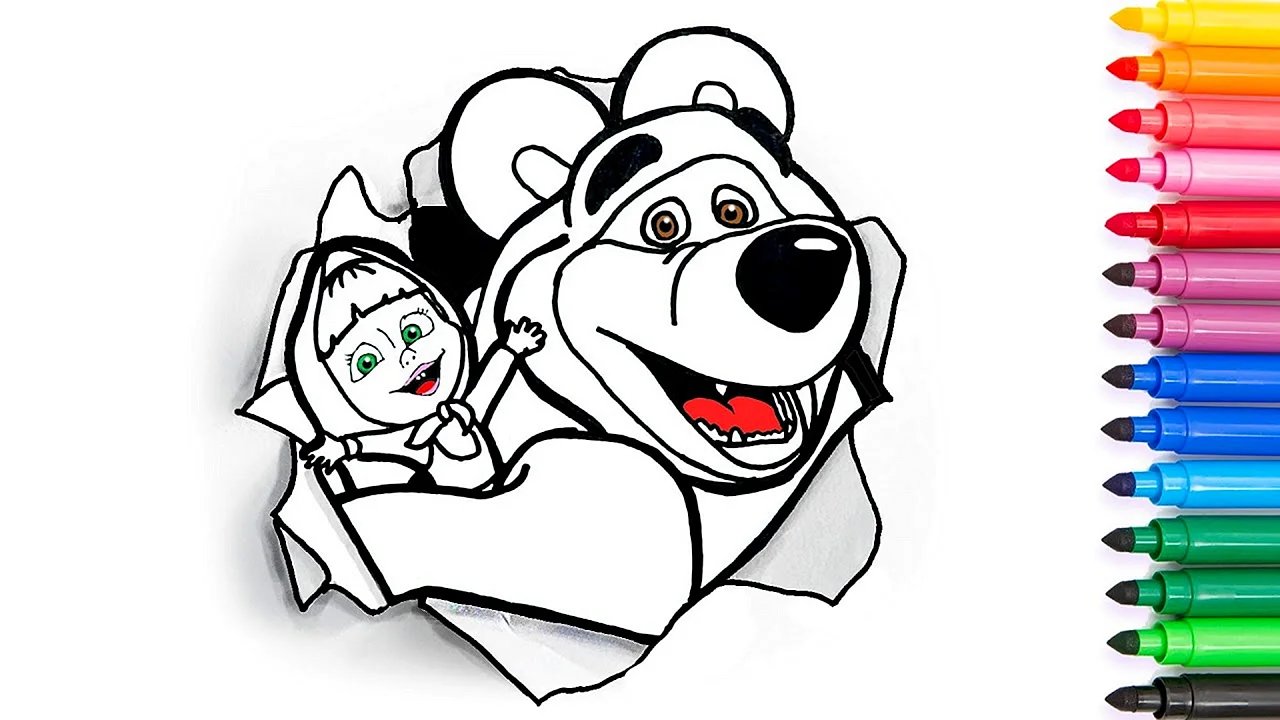 Маша и медведь картинки для срисовки