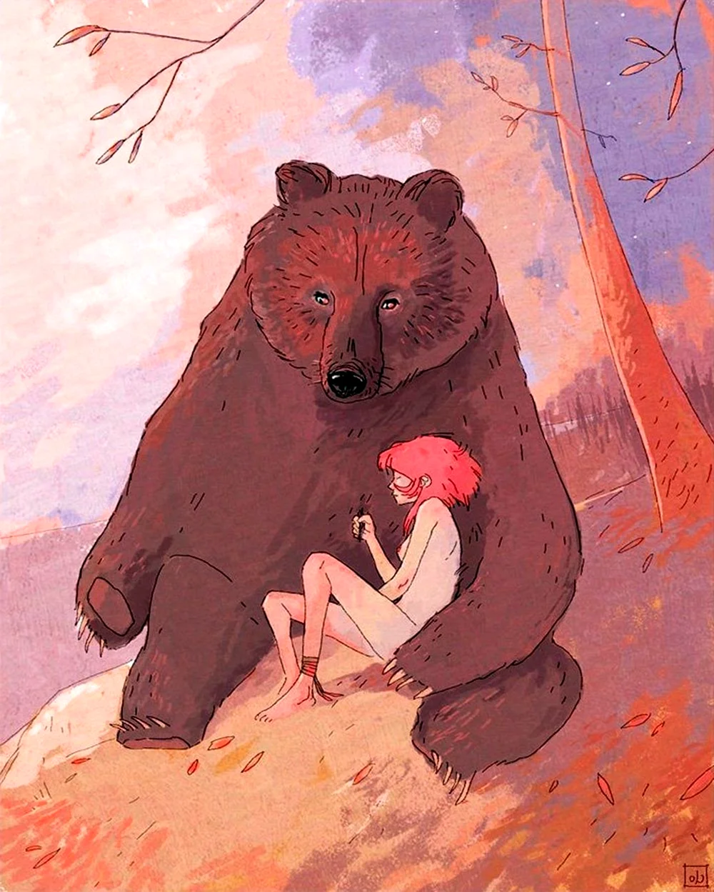 Медведь обнимает