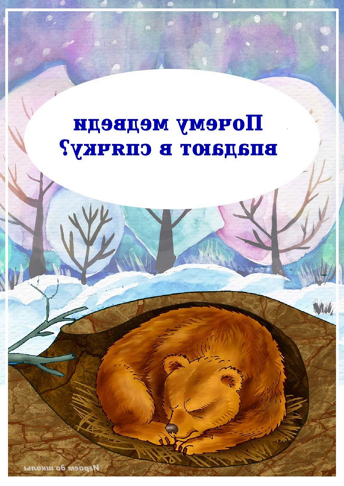 Медведь зимой впадает в спячку