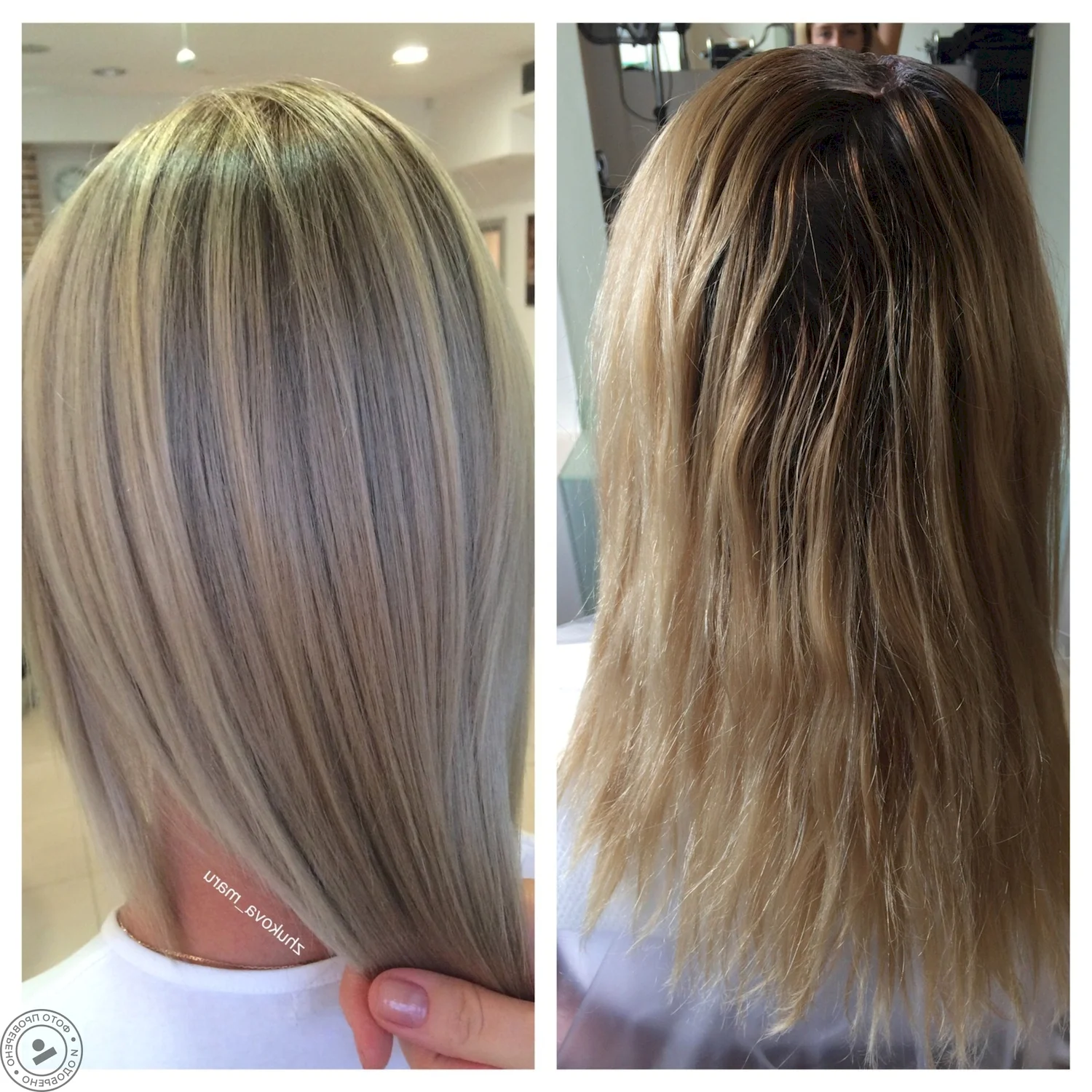 Мелирование волос до и после