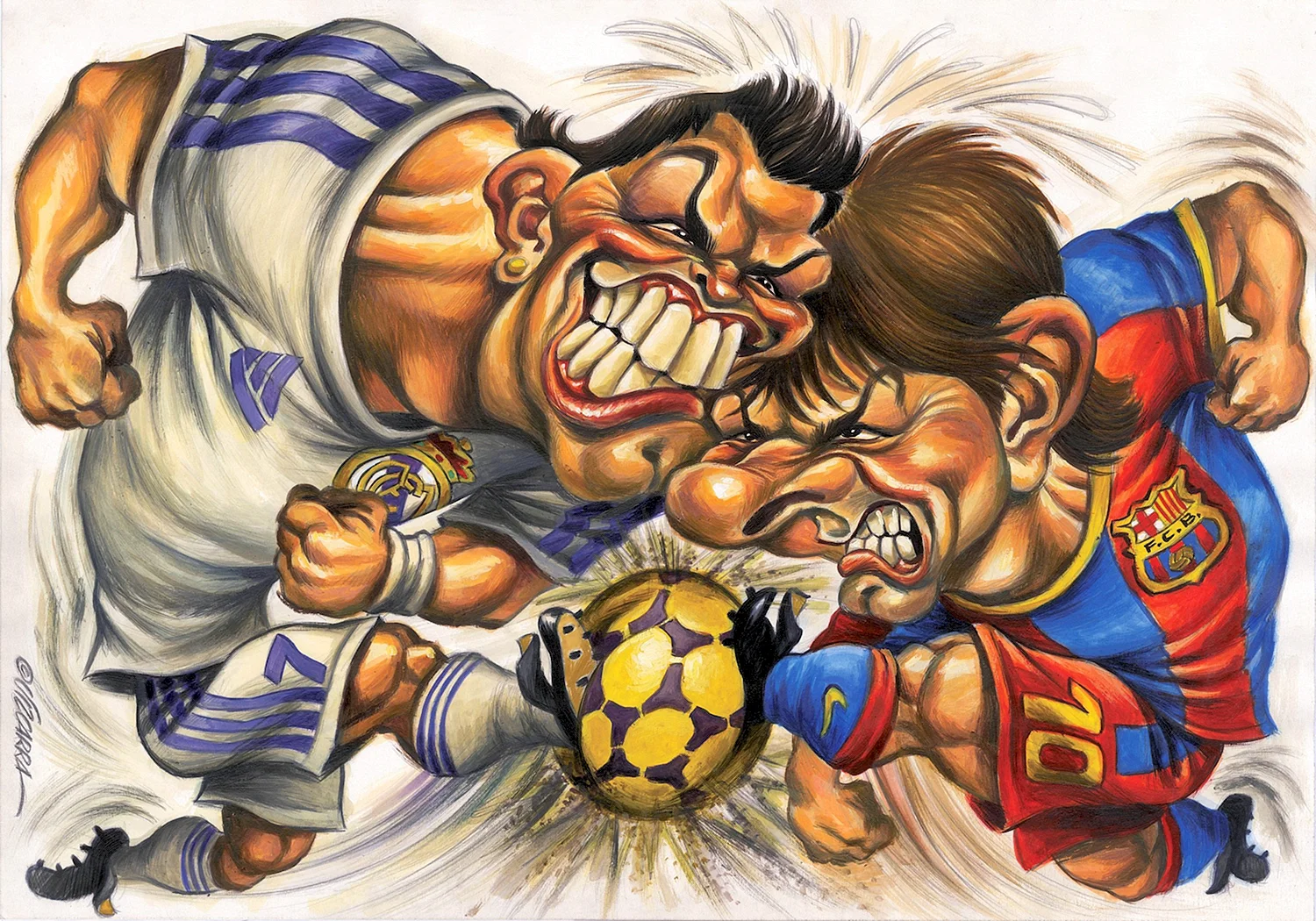 Messi vs Ronaldo karikatura