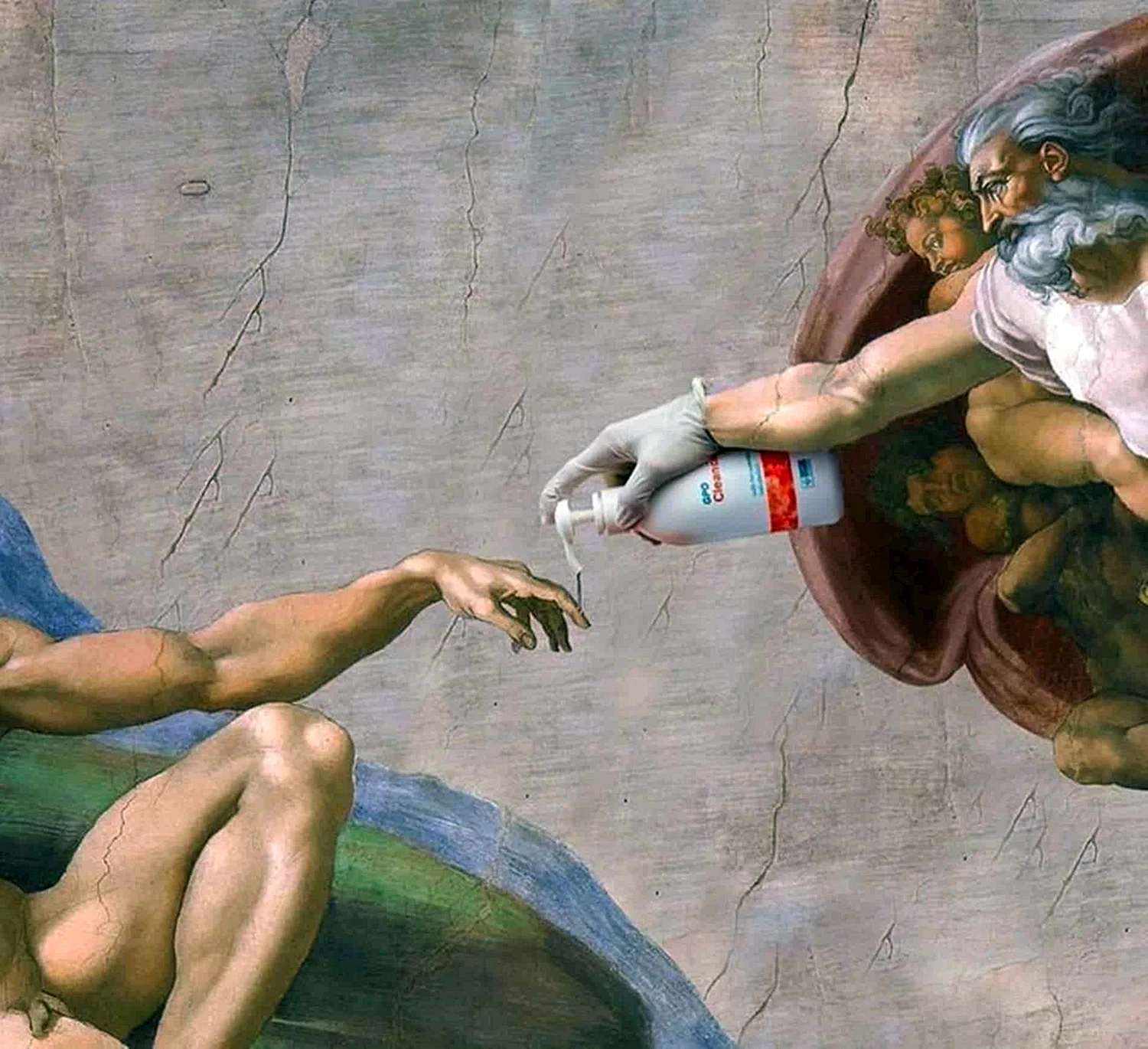 Микеланджело Сотворение Адама