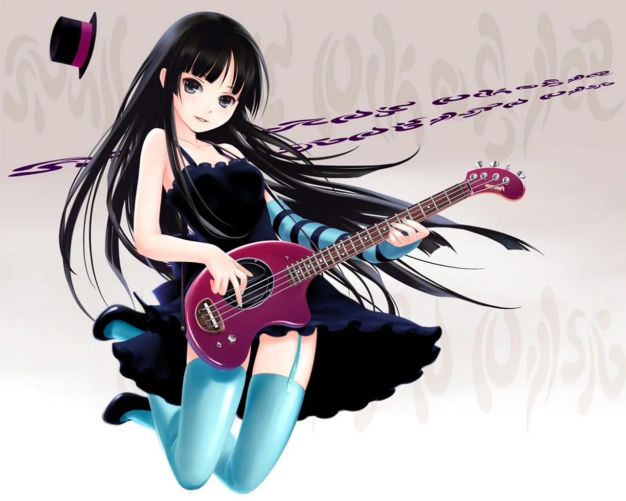 Мио Акияма с гитарой электро