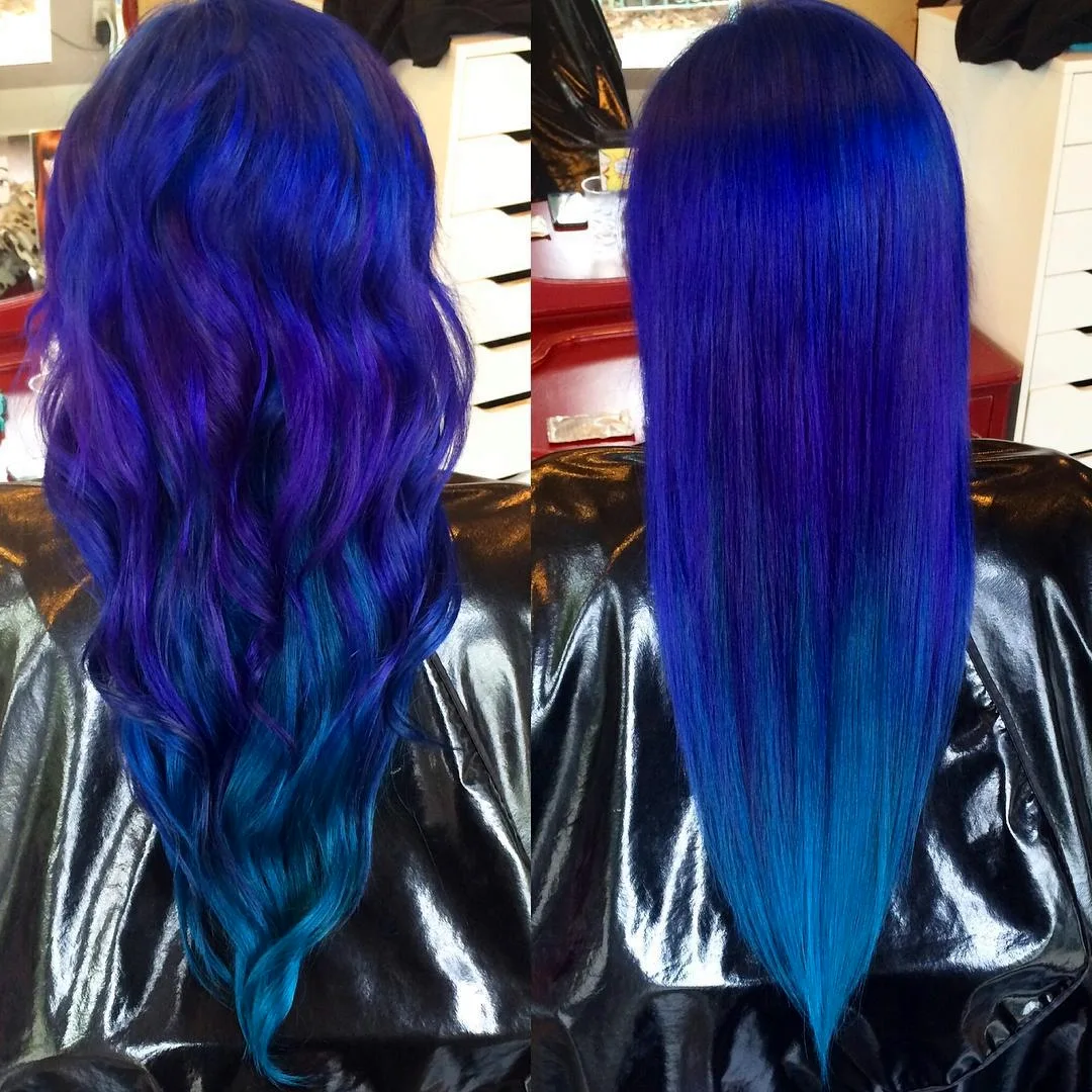 Модное окрашивание волос в синий цвет