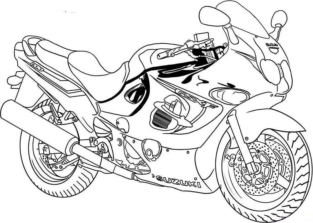 Мотоцикл Ямаха раскраска