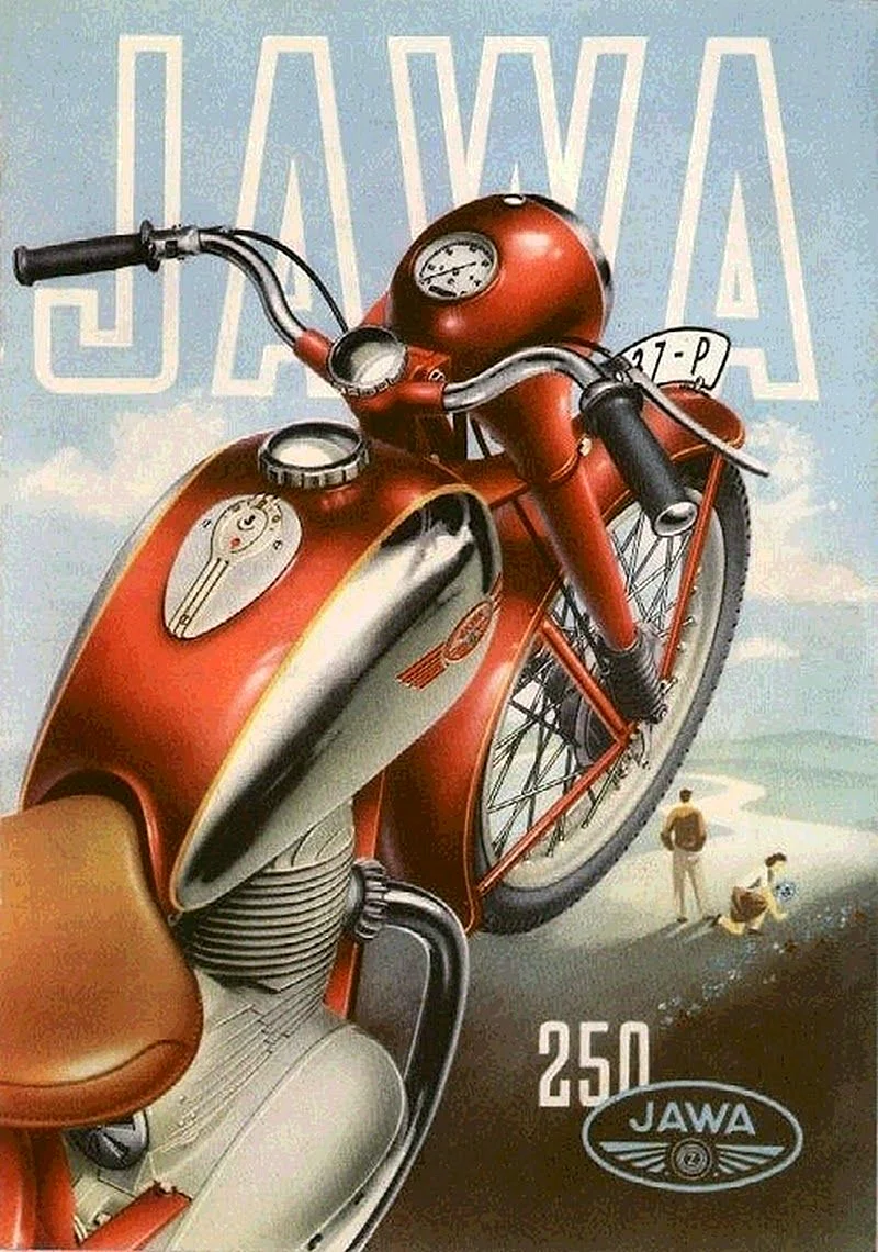 Мотоцикл Ява Постер
