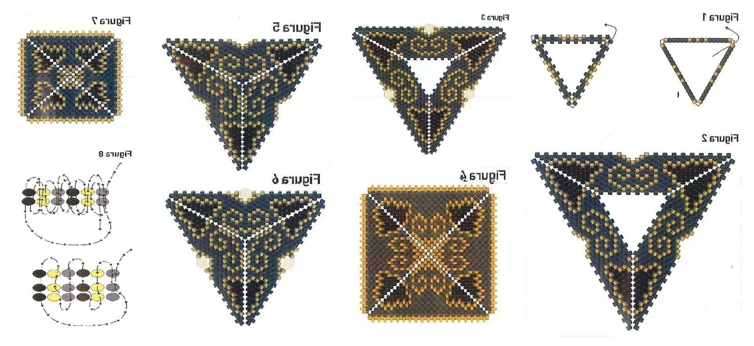 Мозаичное плетение бисером серьги треугольники