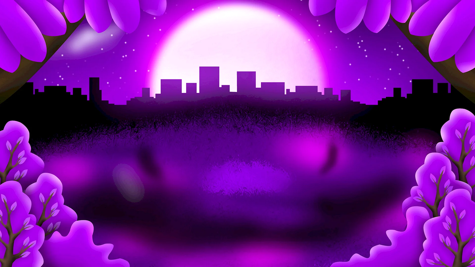 Мультяшный фиолетовый фон