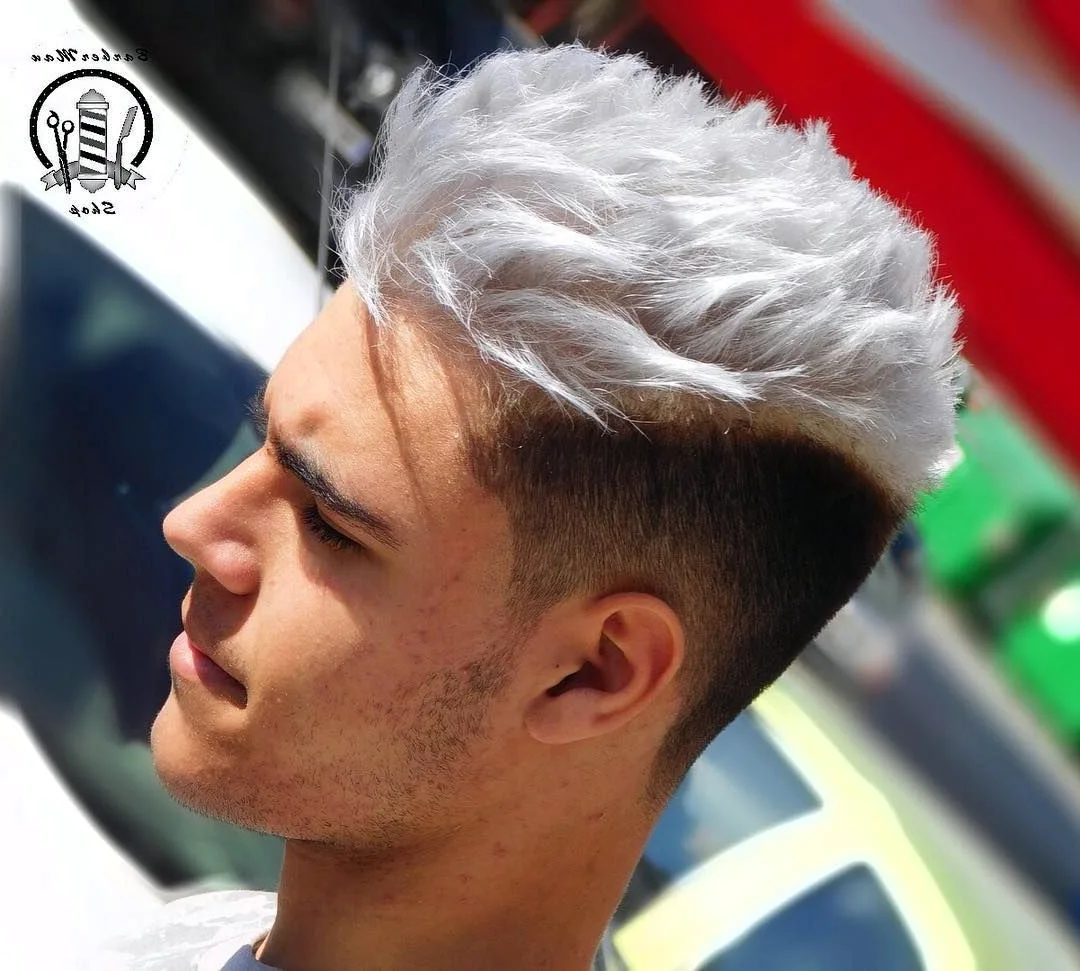 Мужское окрашивание волос в белый цвет