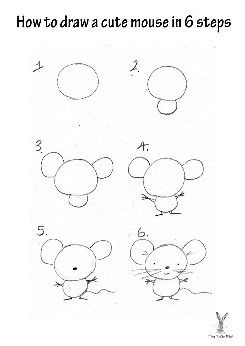 Мышь рисунок поэтапно