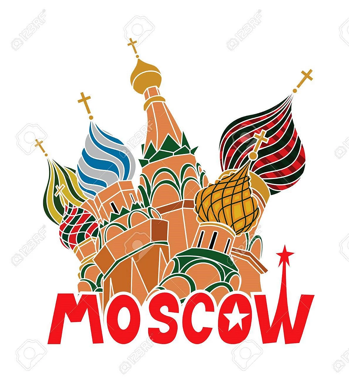 Надпись Москва вектор