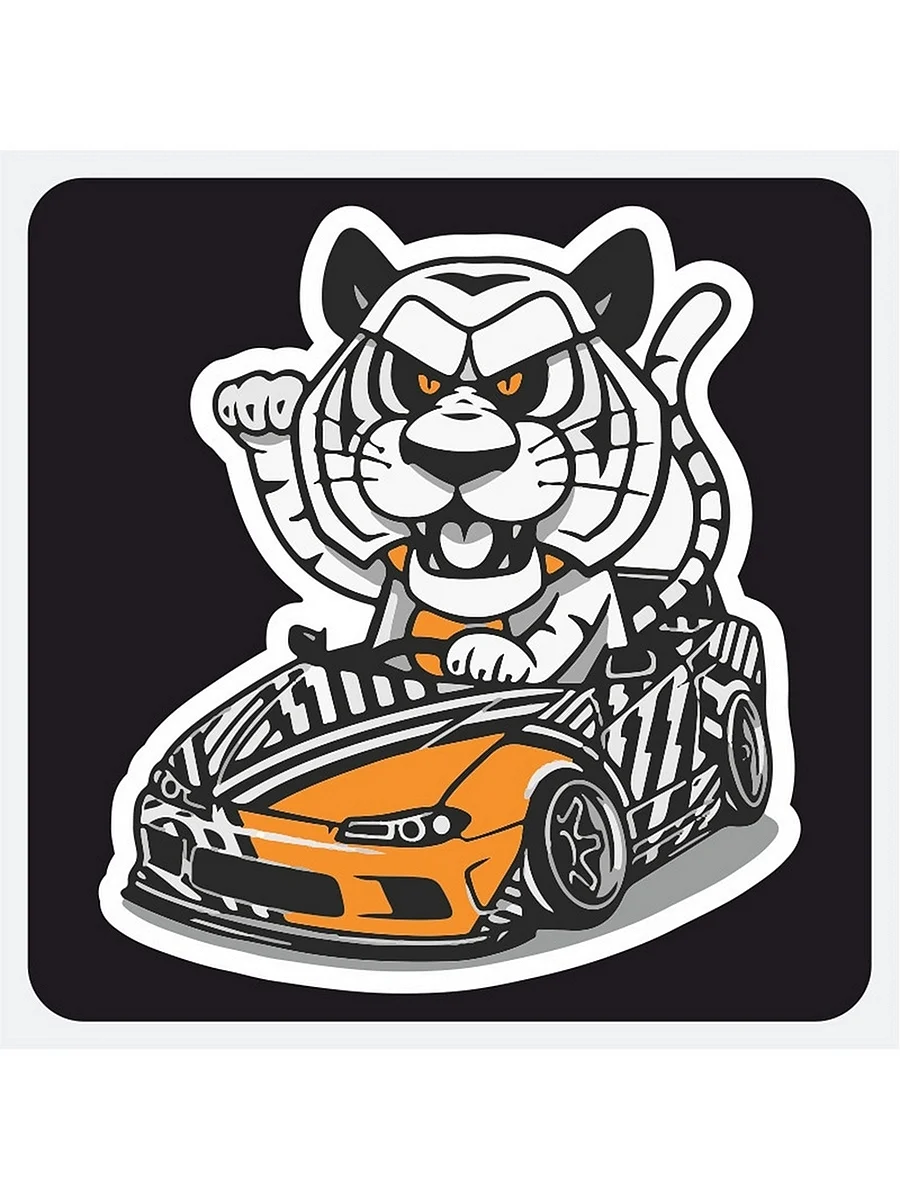 Наклейка тигр на машину