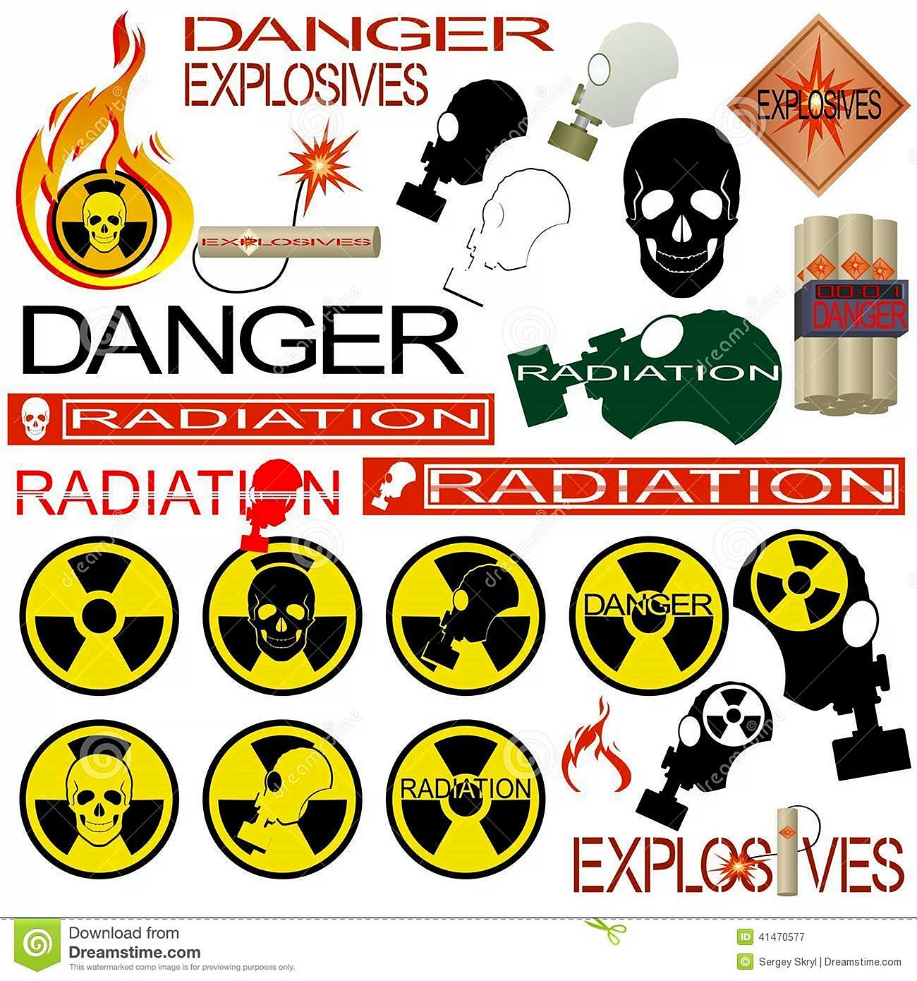 Наклейки опасность радиация