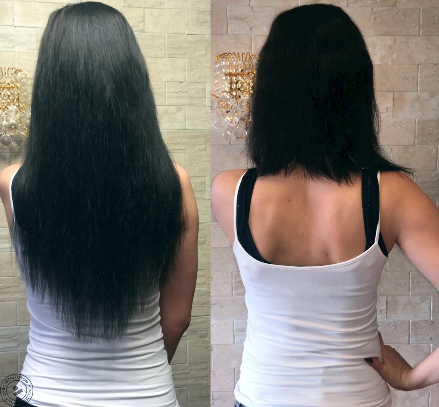 Нарощенные волосы 50 см до и после