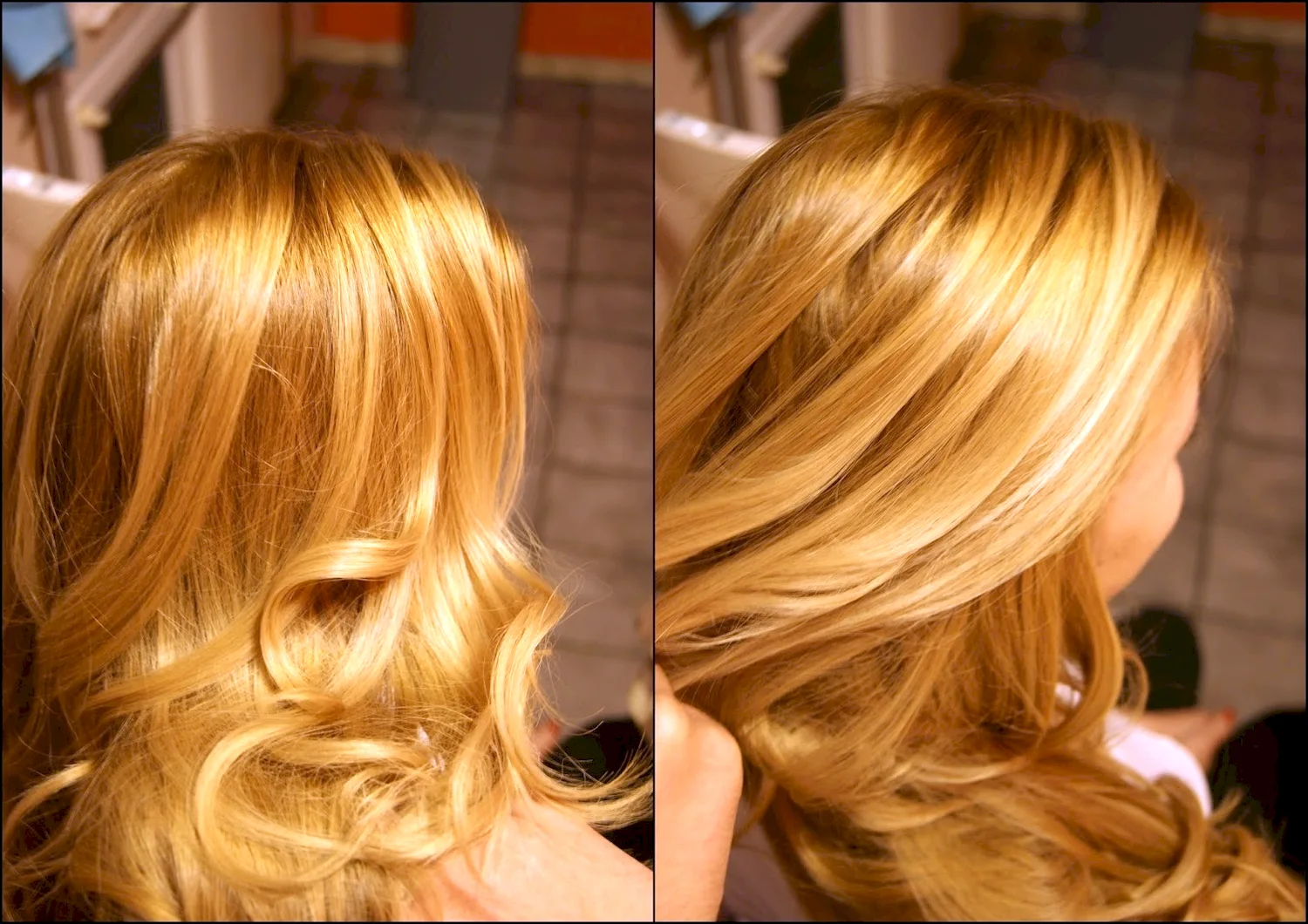 Нарощенные волосы золотистый блонд