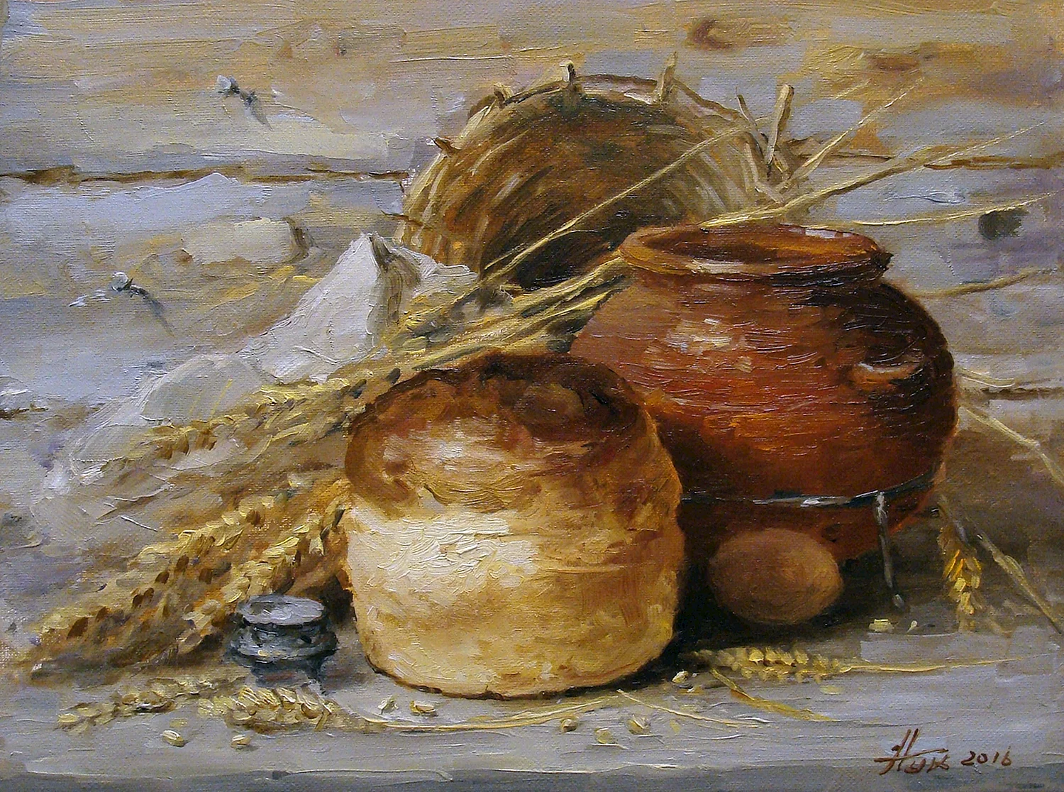 Натюрморт «хлеб, соль и Братина» (1964) Стожаров