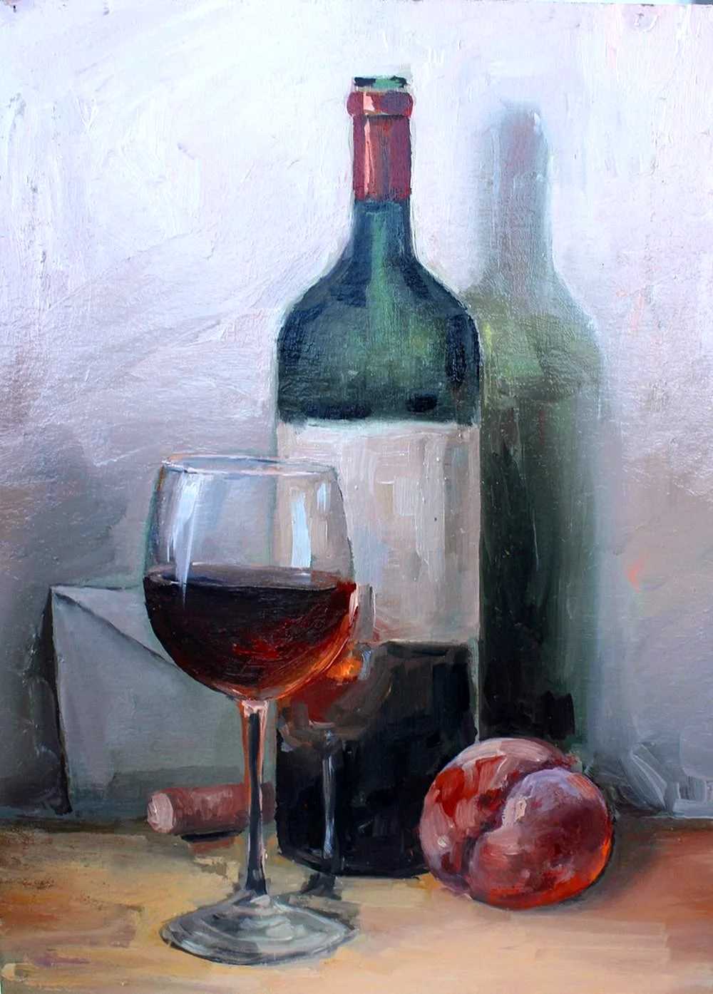 Натюрморт с бутылкой вина