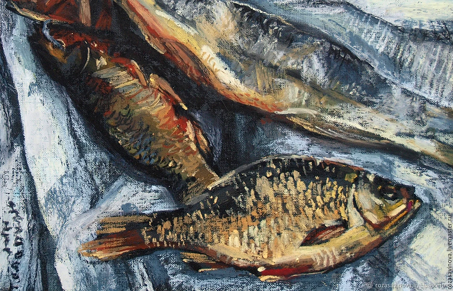 «Натюрморт с рыбой и цветами» Михаила Ларионова