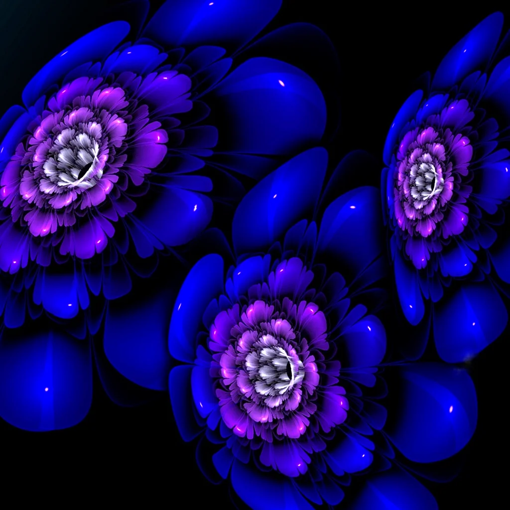 Неоновый синий цветок