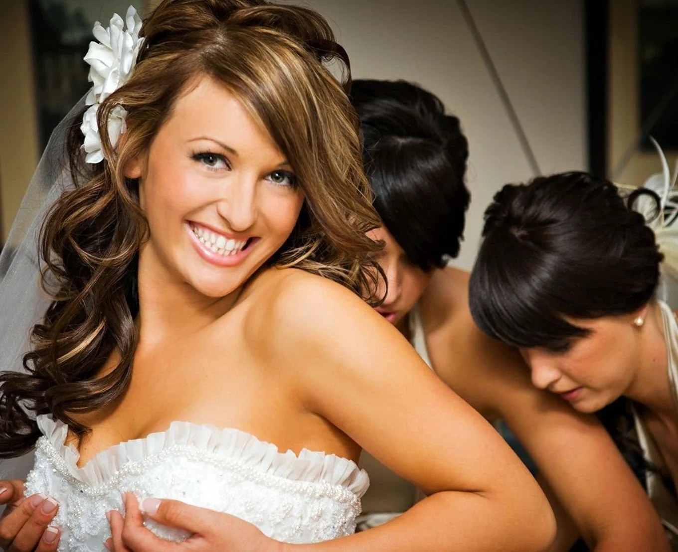 Невеста с прямыми волосами