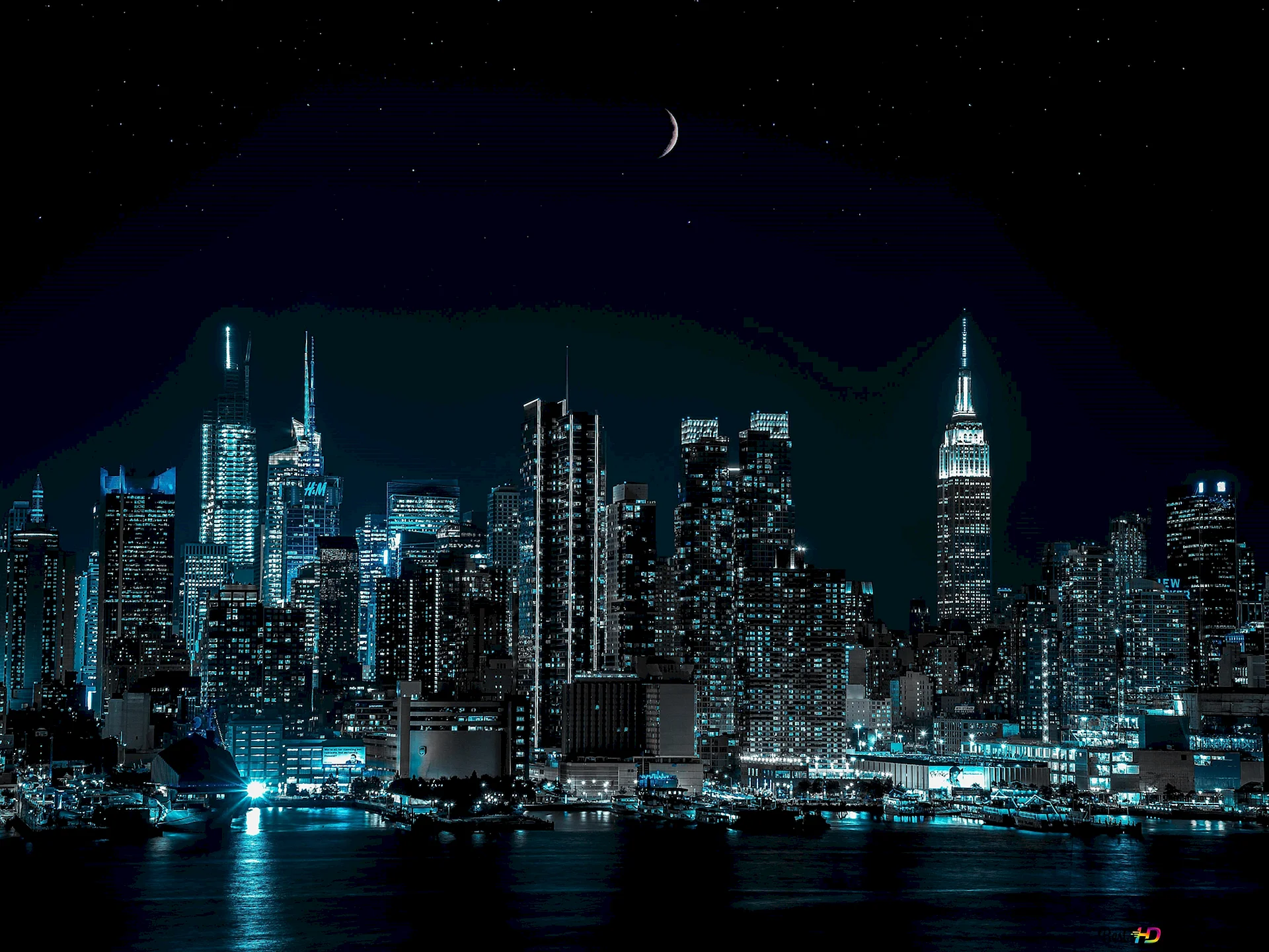 Нью Йорк Скайлайн ночь