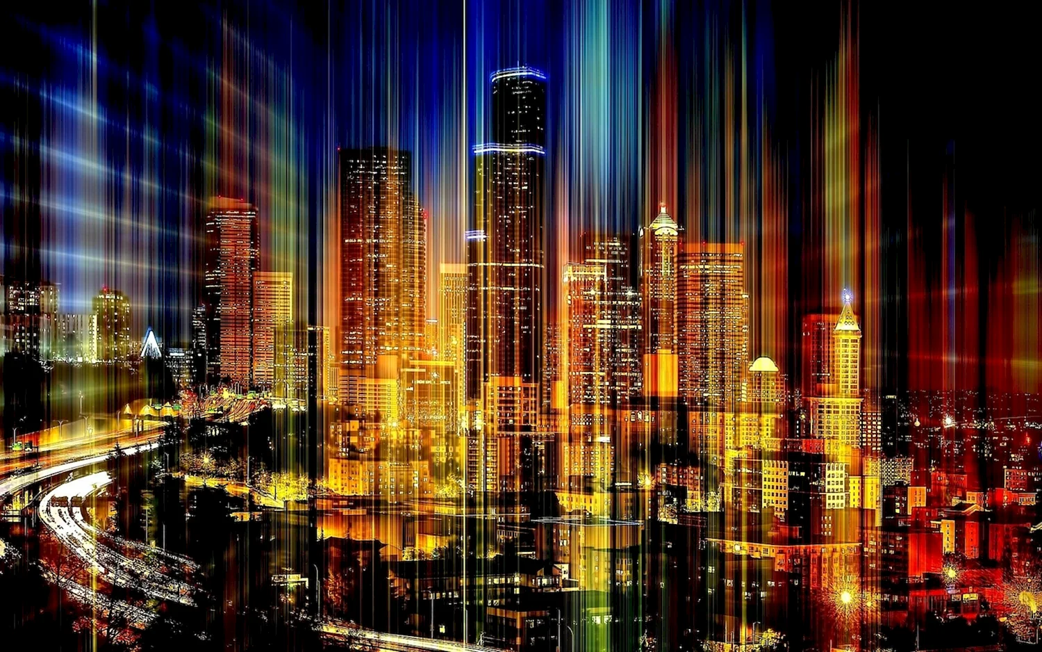 Ночной город абстракция