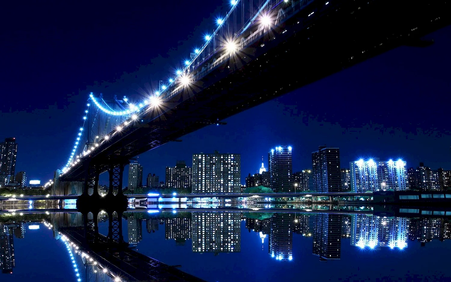 Ночной Нью-Йорк мост