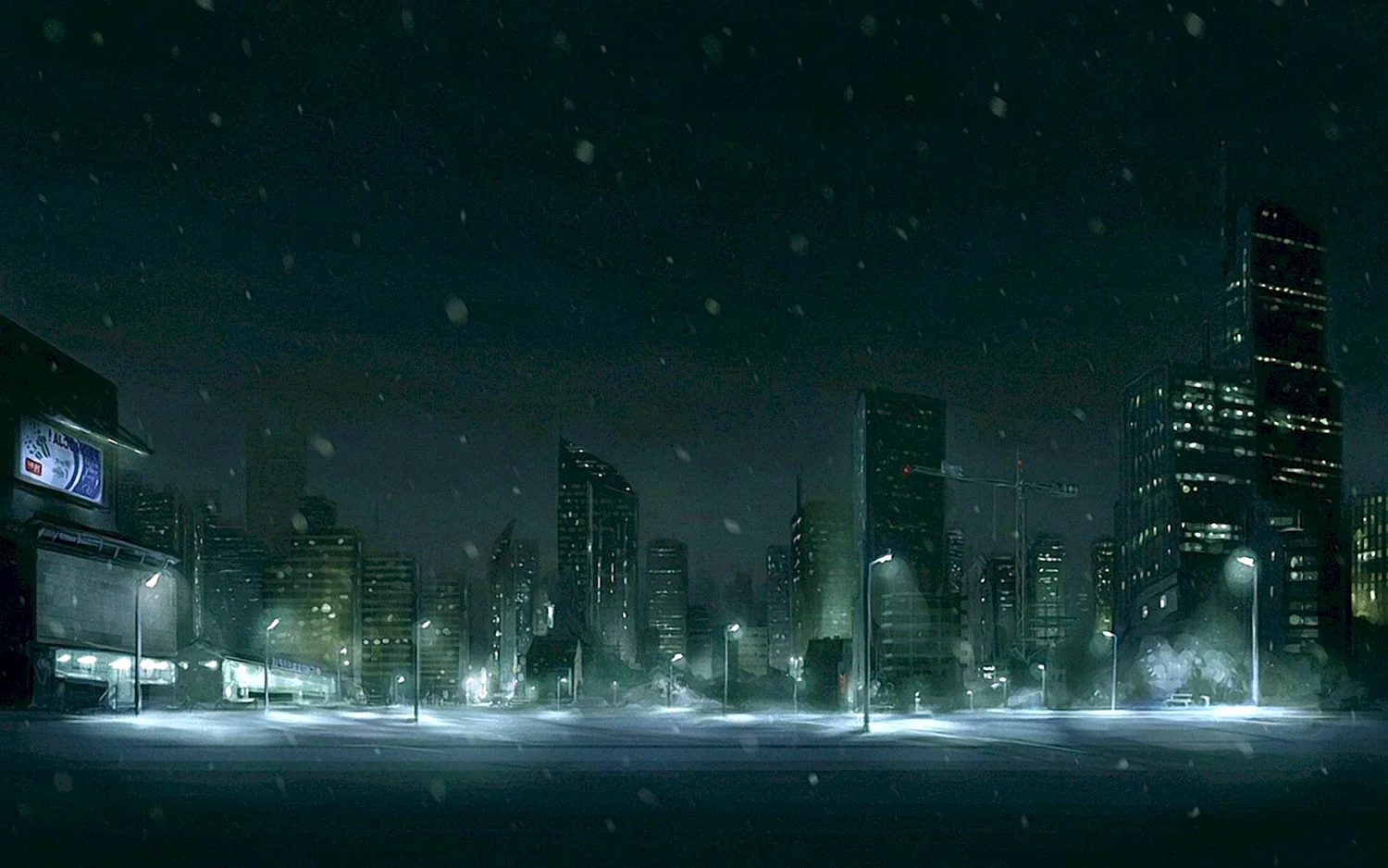 Ночной зимний город