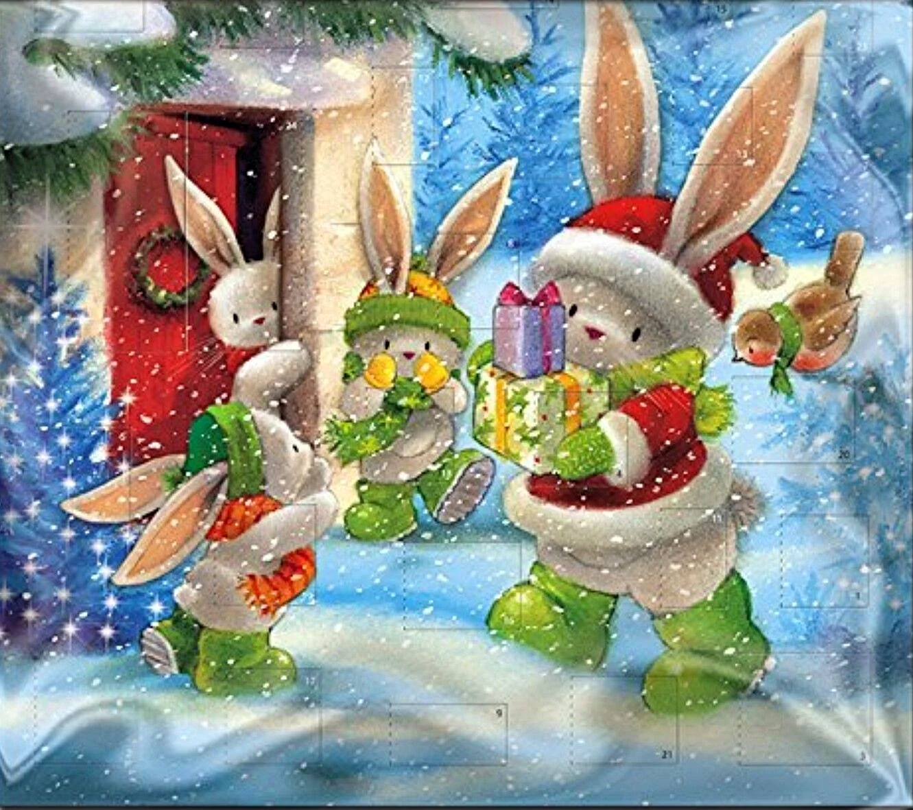 Новогодняя открытка с кроликом